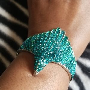 Vtg Emerald Eagle Bracelet